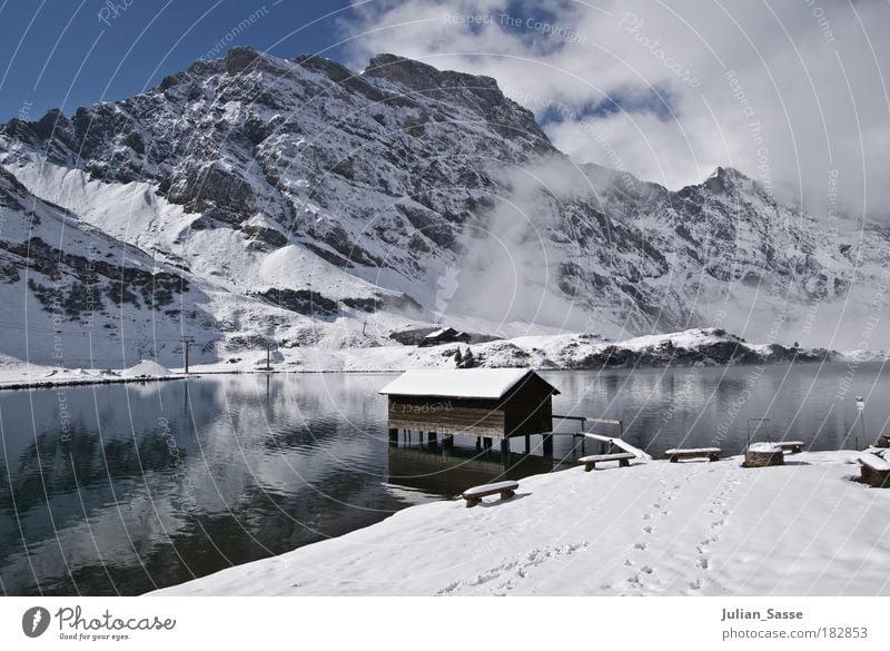 Winterland Außenaufnahme Umwelt Natur Landschaft Macht Schnee Engelberg Wasser See Schneelandschaft Hütte