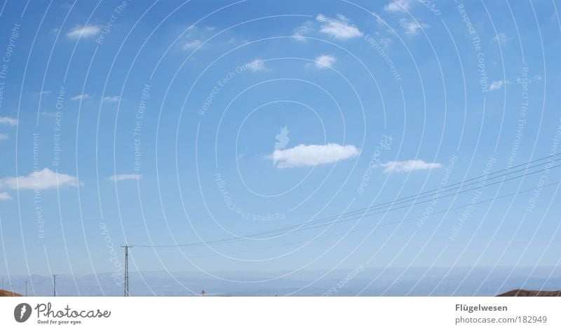 himmel und äd Farbfoto Außenaufnahme Tag Himmel Sonne Berge u. Gebirge Ferien & Urlaub & Reisen Blick frei Freude Glück Gefühle Strommast Wolken Israel Negev