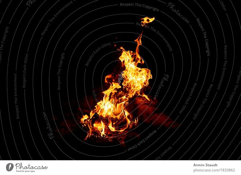 Feuer? Lifestyle Freizeit & Hobby Ferien & Urlaub & Reisen Abenteuer Ferne Freiheit Nachtleben Natur Wärme hell gelb Desaster Feuerstelle Osterfeuer Camping