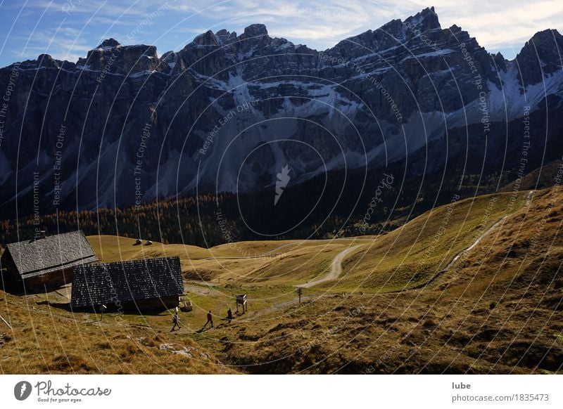 Wandern in Villnöss 7 Berge u. Gebirge wandern Herbst Klima Hügel Felsen Alpen Gipfel Schneebedeckte Gipfel Wege & Pfade Südtirol Dolomiten Bergwanderung