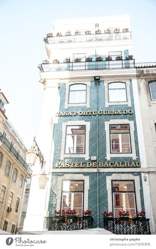 Casa portuguesa Ferien & Urlaub & Reisen Städtereise Sommer Sommerurlaub Sonne Lissabon Portugal Stadt Hauptstadt Stadtzentrum Haus Bauwerk Gebäude Architektur