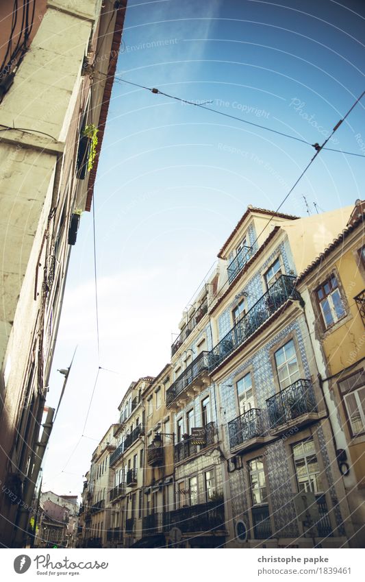 Bairro Alto Ferien & Urlaub & Reisen Tourismus Städtereise Sommer Lissabon Portugal Stadt Hauptstadt Stadtzentrum Altstadt Menschenleer Bauwerk Architektur