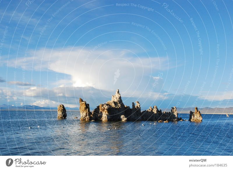 Mono Lake. Farbfoto Gedeckte Farben Außenaufnahme abstrakt Muster Strukturen & Formen Menschenleer Textfreiraum links Textfreiraum rechts Textfreiraum oben