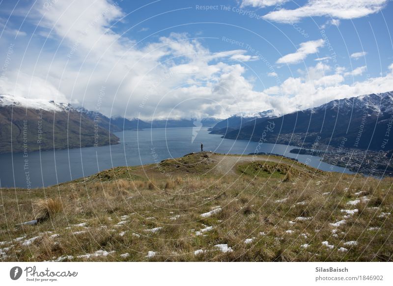 Lake Wakatipu in Neuseeland Freude Glück Ferien & Urlaub & Reisen Ausflug Abenteuer Ferne Freiheit Expedition Camping Sommerurlaub Berge u. Gebirge wandern