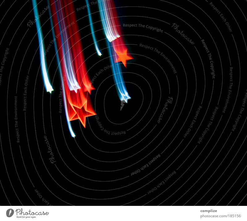 Sterntaler Design Silvester u. Neujahr Technik & Technologie blau rot Komet Langzeitbelichtung Weihnachtsdekoration heilig Farbfoto Innenaufnahme Experiment