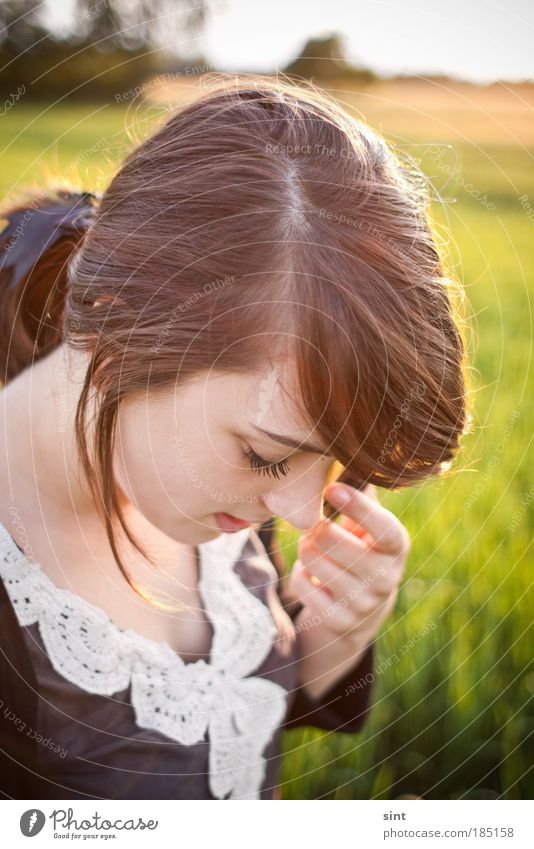 wenn die sonne kitzelt elegant Stil Mensch feminin Junge Frau Jugendliche Haut Kopf Haare & Frisuren Gesicht Nase Hand Finger 1 18-30 Jahre Erwachsene berühren