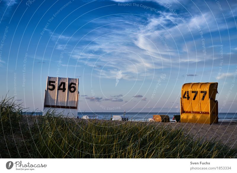 Strandkörbe 546 | 477 Wohlgefühl Erholung Ferien & Urlaub & Reisen Tourismus Sommer Meer Wolken Frühling Nordsee Pause Ostfriesland Landkreis Friesland