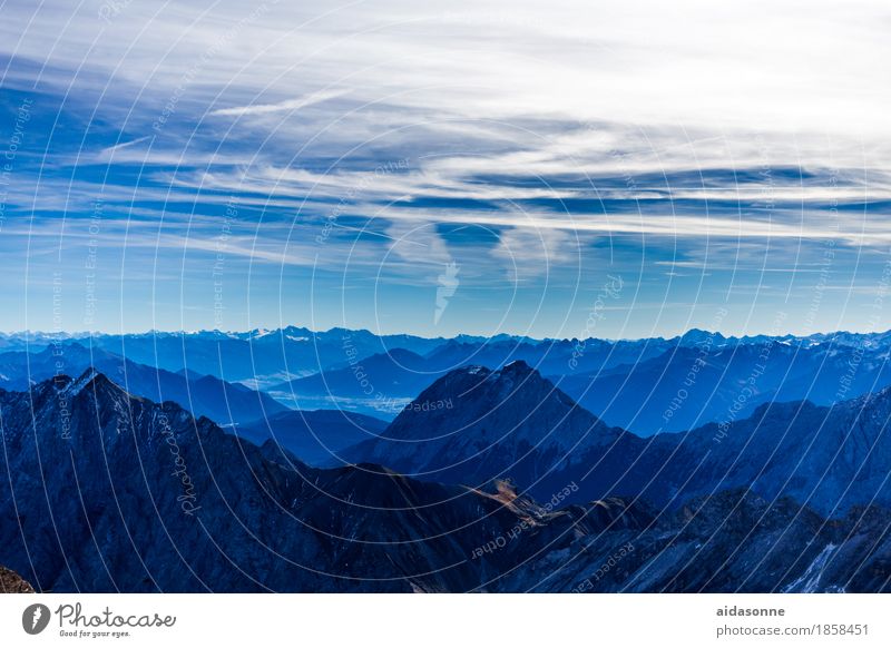 alpen Natur Landschaft Schönes Wetter Alpen Berge u. Gebirge Gipfel Schneebedeckte Gipfel Gefühle Stimmung Glück Zufriedenheit Farbfoto Außenaufnahme