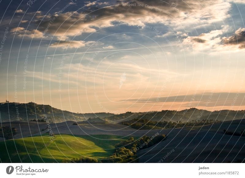 gleich nach dem aufstehn harmonisch Wohlgefühl Erholung Ferien & Urlaub & Reisen Berge u. Gebirge Landschaft Erde Himmel Wolken Feld Hügel Romantik Leichtigkeit