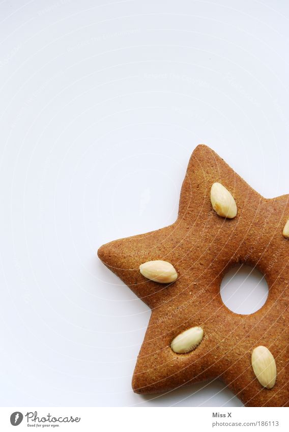 Stern Lebensmittel Teigwaren Backwaren Süßwaren Ernährung eckig schön klein lecker süß Duft Lebkuchen Stern (Symbol) Mandel Weihnachtsdekoration Plätzchen