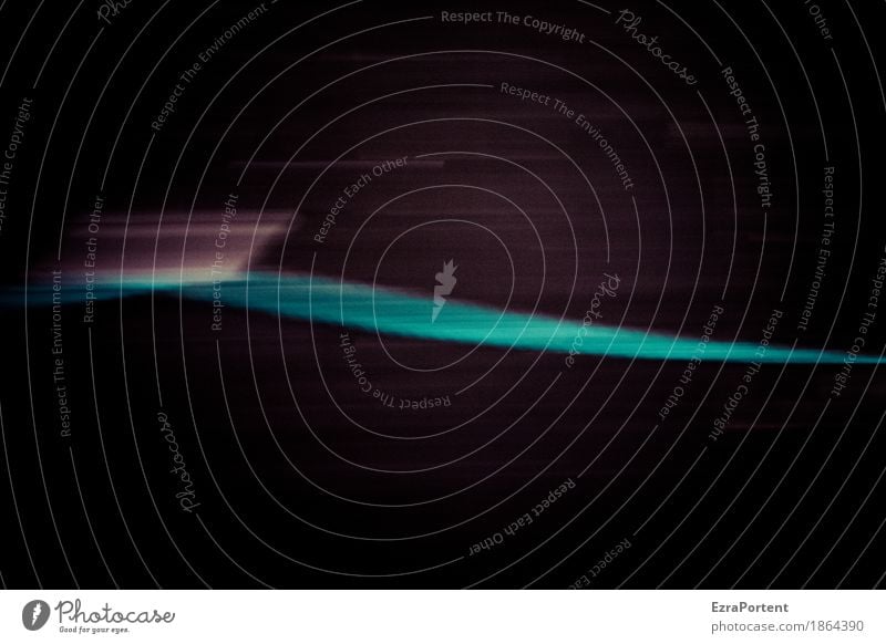 Lightshow Kunst Zeichen Streifen fantastisch schwarz türkis ästhetisch Design Licht Lichterscheinung Lichtschein Lichtspiel Bewegungsunschärfe Farbfoto
