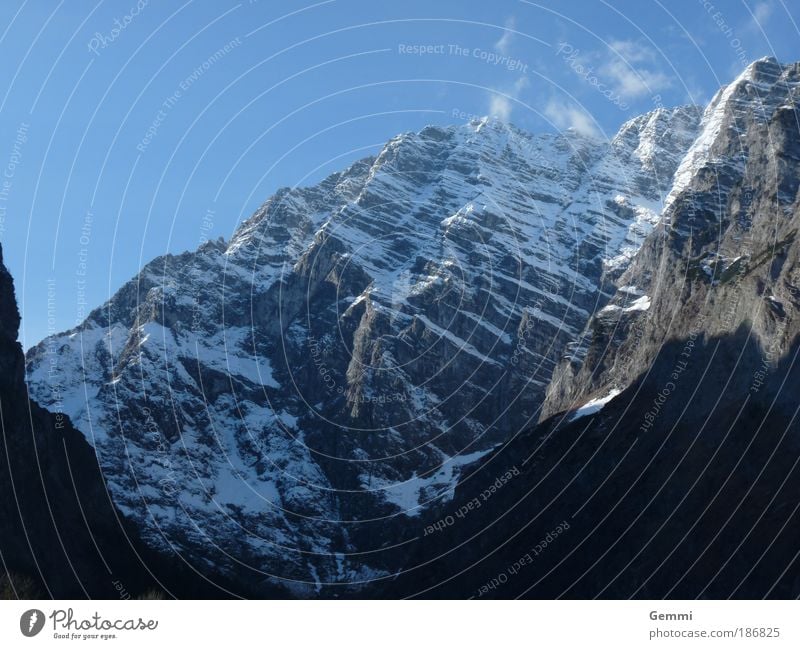 Der Berg Winter Berge u. Gebirge Klettern Bergsteigen Umwelt Natur Landschaft Himmel Herbst Felsen Alpen Gipfel Schneebedeckte Gipfel Berchtesgaden