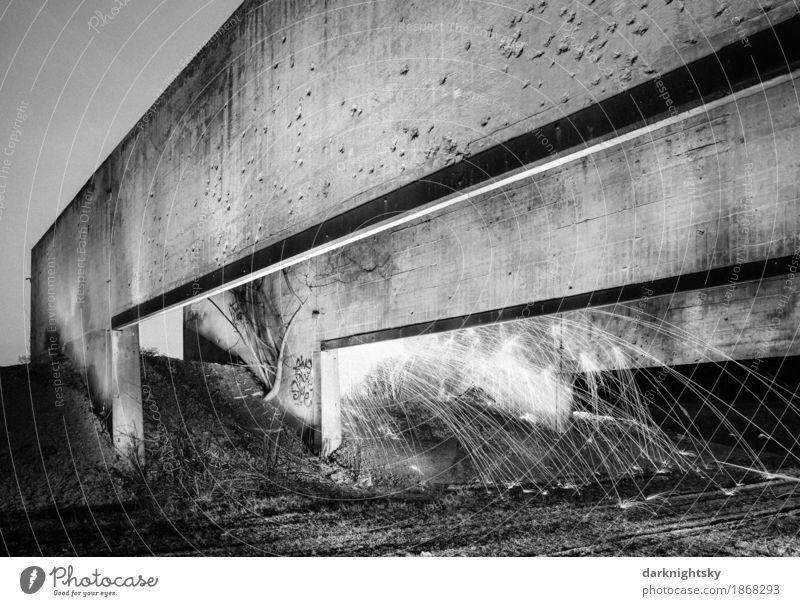 Architectural Explosion Kunst Architektur Urelemente Erde Feuer Luft Stadtrand Brücke Tor Mauer Wand Straße Wege & Pfade Stein Beton berühren fliegen ästhetisch