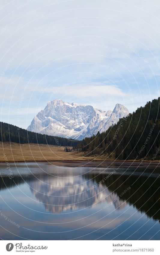 Lago di Calaita, Trentino, Dolomiten Landschaft Herbst Schönes Wetter Alpen Berge u. Gebirge Pale di San Martino Palagruppe Seeufer Abenteuer Einsamkeit