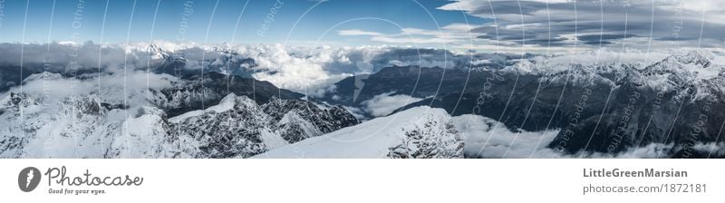 Misty Mountains [4] Klettern Bergsteigen wandern Natur Landschaft Urelemente Himmel Wolken Horizont Nebel Eis Frost Schnee Felsen Alpen Berge u. Gebirge Gipfel