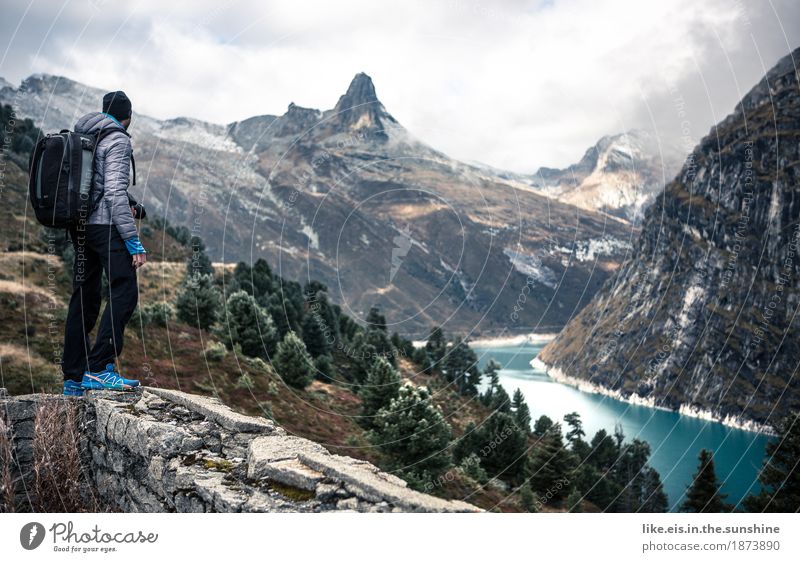 What a view! Sinnesorgane Ferien & Urlaub & Reisen Tourismus Ausflug Abenteuer Ferne Freiheit Berge u. Gebirge wandern Klettern Bergsteigen maskulin Mann