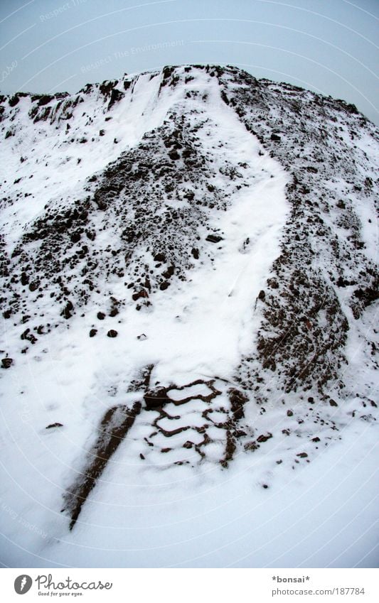 piste Skipiste Erde Himmel Winter Eis Frost Schnee Hügel Schneebedeckte Gipfel Bagger frieren fest groß hoch kalt blau braun weiß Fernweh Leistung