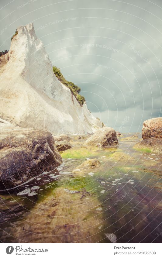 Møns Klint Umwelt Natur Landschaft Luft Wasser Himmel Wolken Sonnenlicht Sommer Berge u. Gebirge Küste Ostsee Meer Ferien & Urlaub & Reisen Dänemark Mons Klint