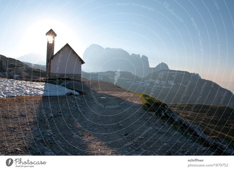 Transzendenz | des Morgens Umwelt Natur Landschaft Wolkenloser Himmel Sonne Sonnenaufgang Sonnenuntergang Sonnenlicht Schönes Wetter Eis Frost Felsen Alpen