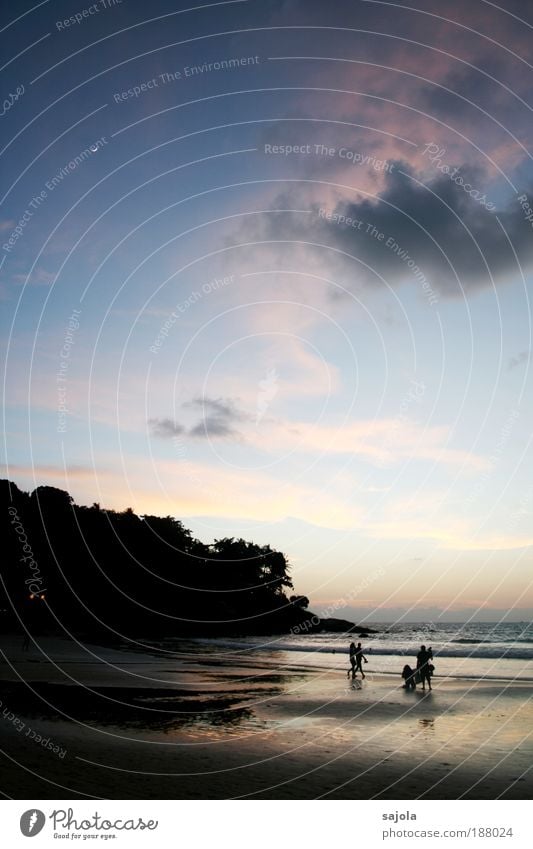 on the beach Mensch Umwelt Natur Landschaft Urelemente Sand Wasser Himmel Wolken Horizont Küste Strand Meer Insel Phuket Thailand Asien Südostasien gehen