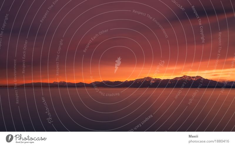 Chiemsee Sonneuntergang bei Sturm Kunst Umwelt Natur Landschaft Luft Wasser Himmel Wolken Gewitterwolken Horizont Sonnenaufgang Sonnenuntergang Sonnenlicht