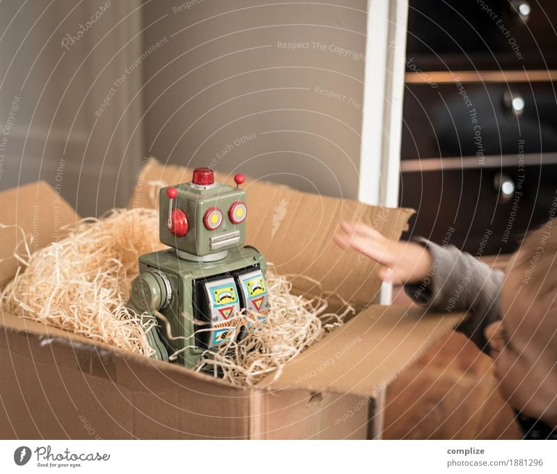 1 Geschenk Roboter Weihnachten & Advent Geburtstag Kleinkind Baby Weihnachtsgeschenk Geburtstagsgeschenk schenken Kasten Kiste Pappschachtel packen Spielzeug