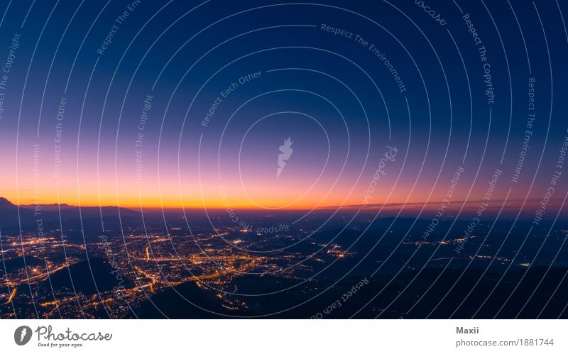 Salzburg Landschaft Sonnenaufgang Sonnenuntergang Alpen Berge u. Gebirge Stadt Hauptstadt Altstadt Tourismus Gaisberg Farbfoto mehrfarbig Außenaufnahme