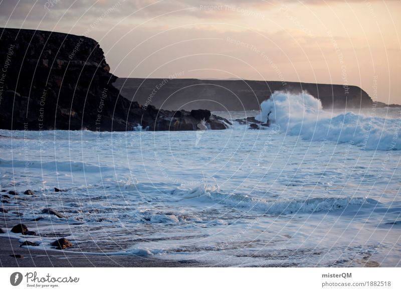 Ocean meets Küste II Kunst ästhetisch Natur Urelemente Meer Meerwasser toben sprudelnd Urlaubsfoto Berge u. Gebirge Klippe Wellen Wellengang Wellenform