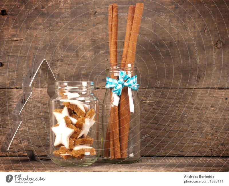 Zimtsterne Süßwaren Schalen & Schüsseln Weihnachten & Advent lecker süß cinnamon cookies Hintergrundbild wooden traditional food sweet brown natural holiday