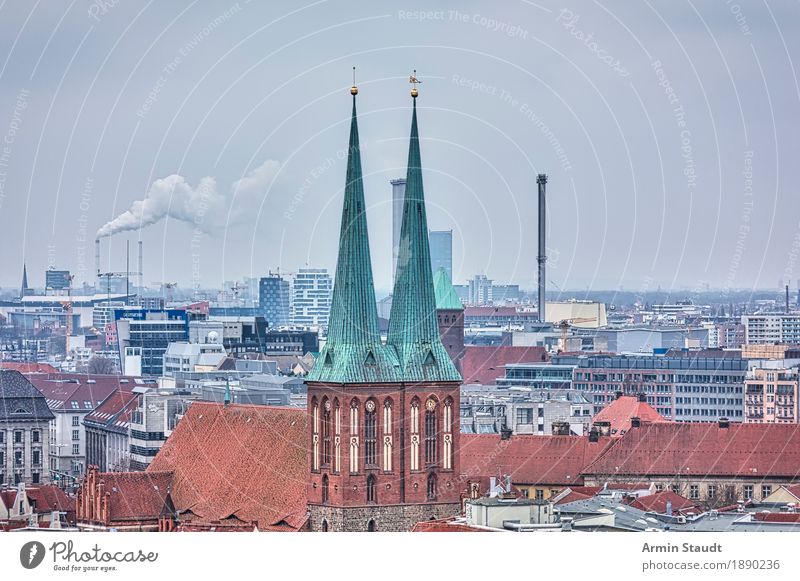 typisch Berlin Ferien & Urlaub & Reisen Tourismus Ferne Sightseeing Winter Haus Landschaft Himmel Wolken Horizont Frühling Klima Stadt Hauptstadt Skyline Dach