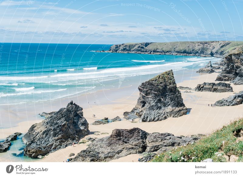 Bedruthan Steps Leben harmonisch Sinnesorgane ruhig Ferien & Urlaub & Reisen Tourismus Ausflug Abenteuer Ferne Umwelt Natur Landschaft Himmel Wolken Sonnenlicht