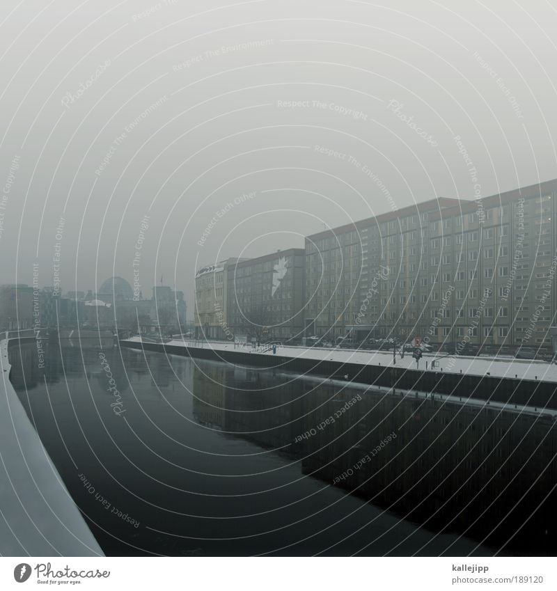 plattensee Umwelt Winter Wetter Nebel Eis Frost Schnee Küste Flussufer Hauptstadt Haus Hochhaus Hafen Sehenswürdigkeit Wahrzeichen Deutscher Bundestag Tourismus