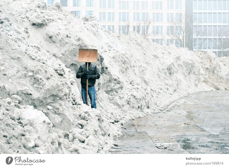 white trash Arbeit & Erwerbstätigkeit Beruf Arbeitsplatz Baustelle Wirtschaft Karriere Erfolg Mensch maskulin Mann Erwachsene 1 Umwelt Landschaft Winter Klima