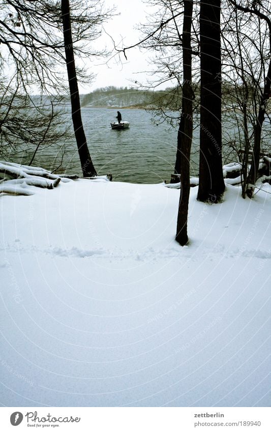 Sacrow See Teich Wasser Gewässer Küste Seeufer Flussufer Angler Angeln Fischer fischig Fischernetz Angelköder Wasserfahrzeug Freizeit & Hobby Wald Baum