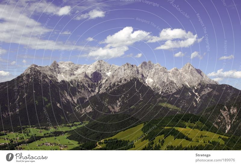 Bergkette Ferien & Urlaub & Reisen Ausflug Freiheit Sommer Berge u. Gebirge Klettern Bergsteigen Umwelt Natur Landschaft Himmel Wolken Sonnenlicht