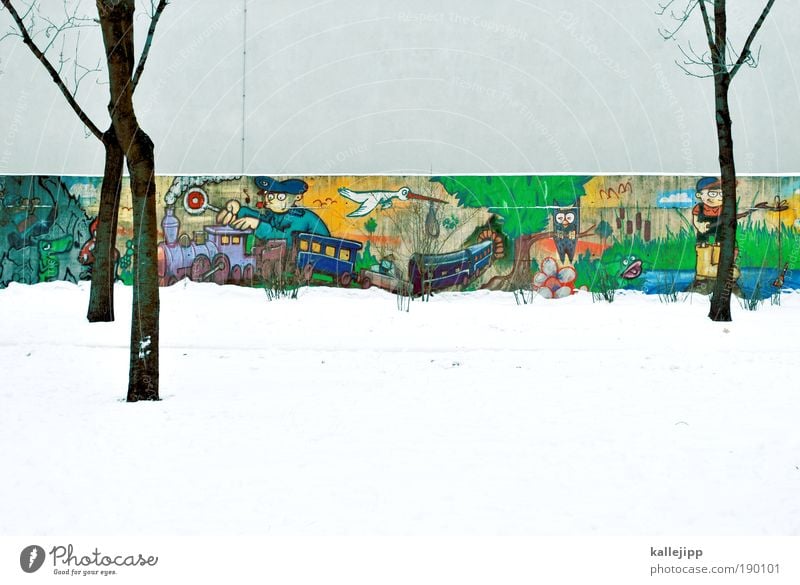 ein bisschen farbe Mensch maskulin Umwelt Natur Landschaft Pflanze Baum Garten Wiese Tier Vogel Spielen Eulenvögel Kindergarten Storch Eisenbahn Freude