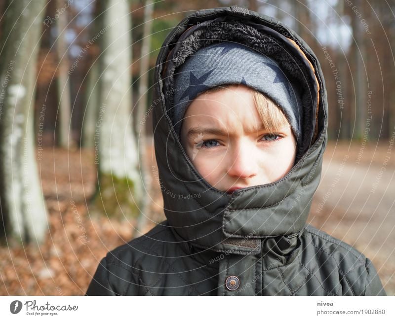 Gfrörli Ausflug Winter Mensch maskulin Kind Junge Gesicht Auge Nase 1 8-13 Jahre Kindheit Umwelt Natur Landschaft Pflanze Tier Klima Wetter Baum Blatt Wald