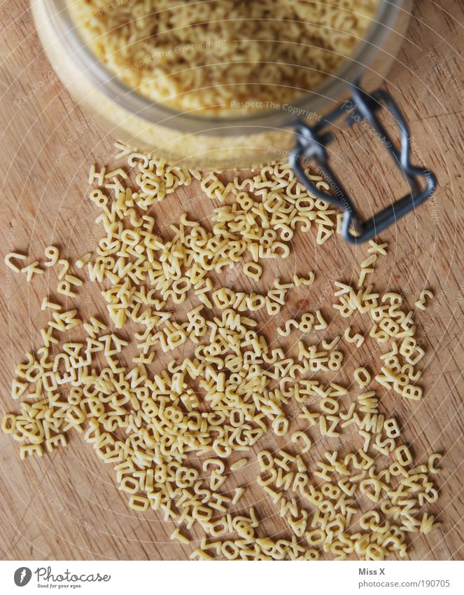 A - wie ABC Lebensmittel Teigwaren Backwaren Ernährung Mittagessen Abendessen Fasten Schalen & Schüsseln Basteln Küche Holz klein lecker durcheinander