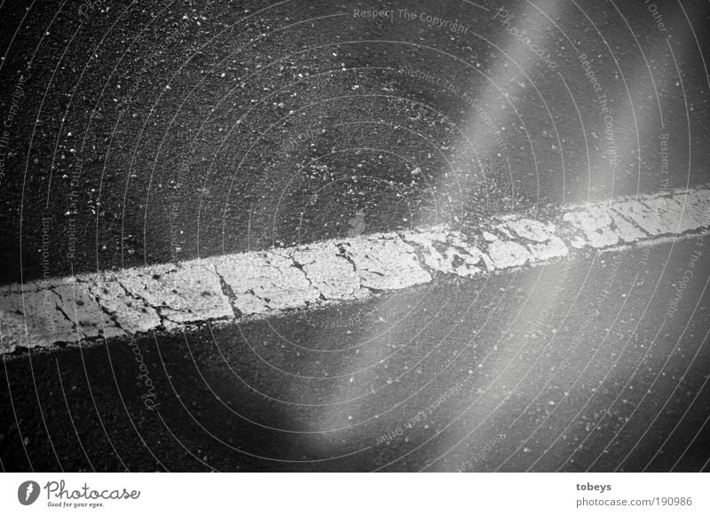 Pfad der Erleuchtung Verkehrswege Straße Wege & Pfade Freiheit Linie Grenze Trennung erleuchten hell Beton Asphalt Schwarzweißfoto Außenaufnahme Experiment