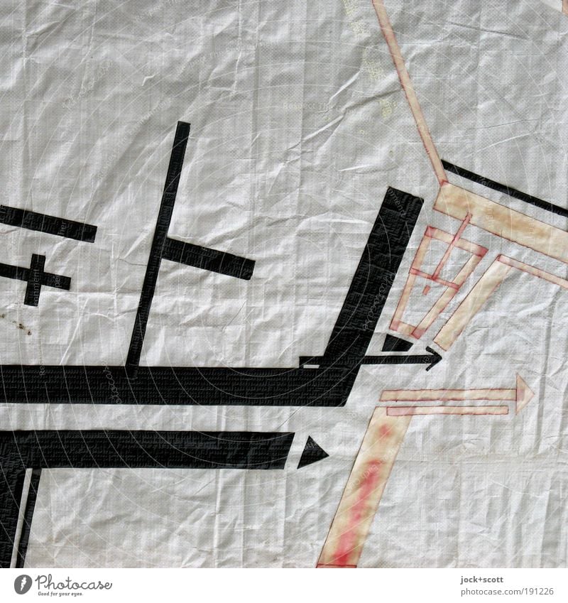 Wegbeschreibung Xy Architektur Grafik u. Illustration Abdeckung Zeichen Linie Pfeil eckig einzigartig Originalität Ordnungsliebe komplex rein planen Umgebung