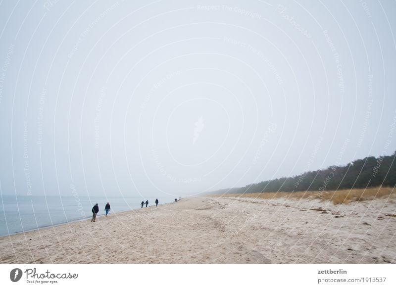 Ungefähr zehn Leute am Strand Erholung Ferien & Urlaub & Reisen Ferne Herbst Himmel Himmel (Jenseits) Insel Küste Landschaft Mecklenburg-Vorpommern mönchgut