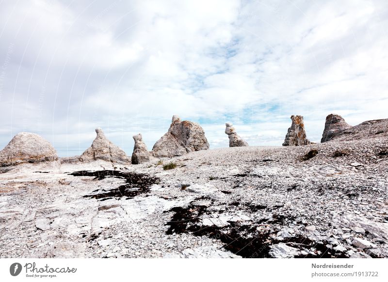 Trollholmsund Sinnesorgane Ferien & Urlaub & Reisen Tourismus Ferne Meer Natur Landschaft Urelemente Himmel Wolken Sommer Schönes Wetter Felsen Küste