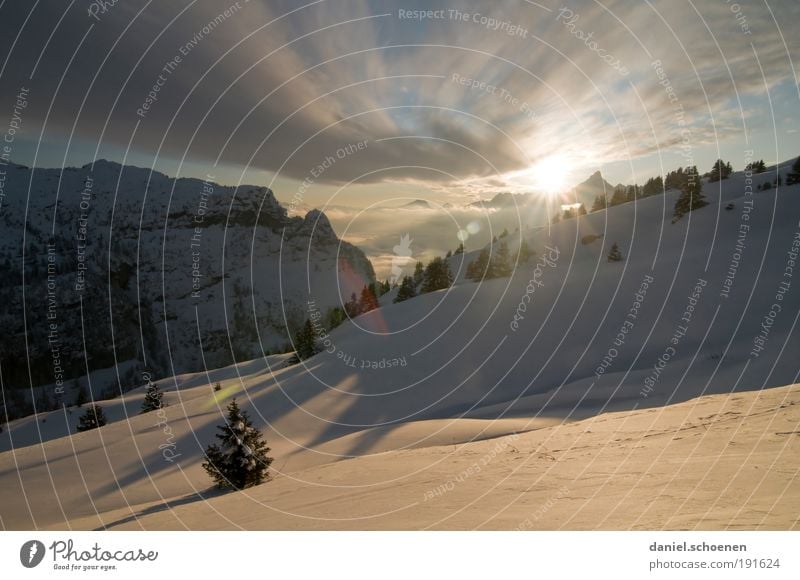 Winterkaltefüsseweitwinkelpanorama Umwelt Natur Landschaft Himmel Wolken Schönes Wetter Wind Eis Frost Alpen Berge u. Gebirge Schneebedeckte Gipfel weiß