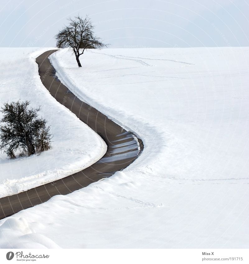 Kurvenstar Ferien & Urlaub & Reisen Ausflug Winter Schnee Winterurlaub Berge u. Gebirge Eis Frost Baum Feld Hügel Verkehr Verkehrswege Straße Wege & Pfade kalt