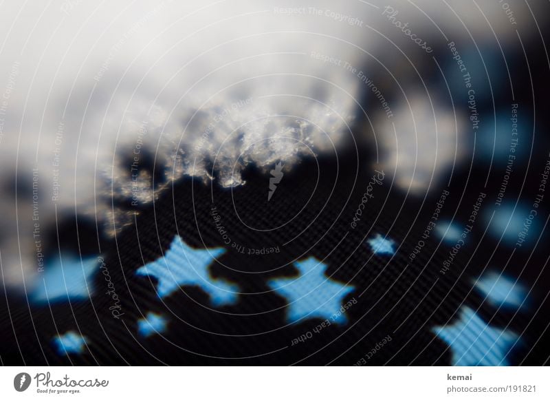 Kleine Sterne, große Sterne Winter Eis Frost Schnee Bekleidung Jacke Stoff Eiskristall Stern (Symbol) sternförmig frieren glänzend blau schwarz weiß gefroren