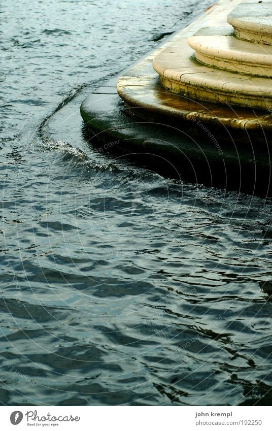 Land unter Wasser Regen Küste Meer Venedig Italien Hafenstadt Haus Treppe Terrasse Schifffahrt Passagierschiff Solidarität Angst Verzweiflung ästhetisch