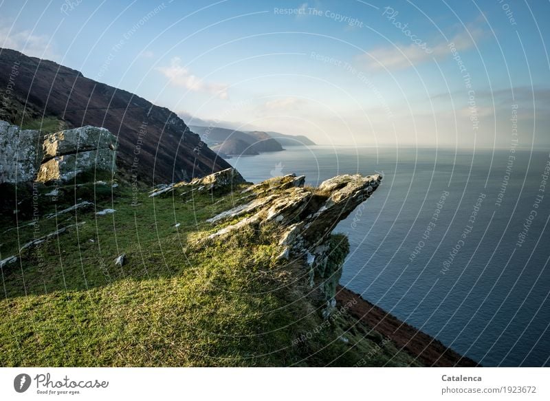 Hervorragend, Krippenlandschaft Süd Englands wandern Natur Landschaft Pflanze Luft Wasser Horizont Winter Schönes Wetter Gras Felsen Meer Klippe Ferne