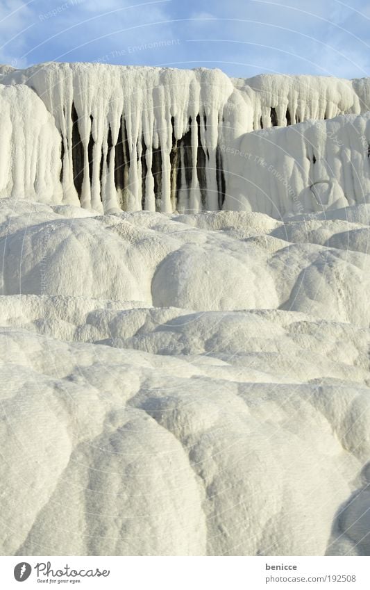 Pamukkale Türkei Kalksteinterrassen Thermal Natur weiß Berg Kultur kalksinterterrassen weltkulturerbe gestein Therme Thermalwasser Tourismus Touristenattraktion