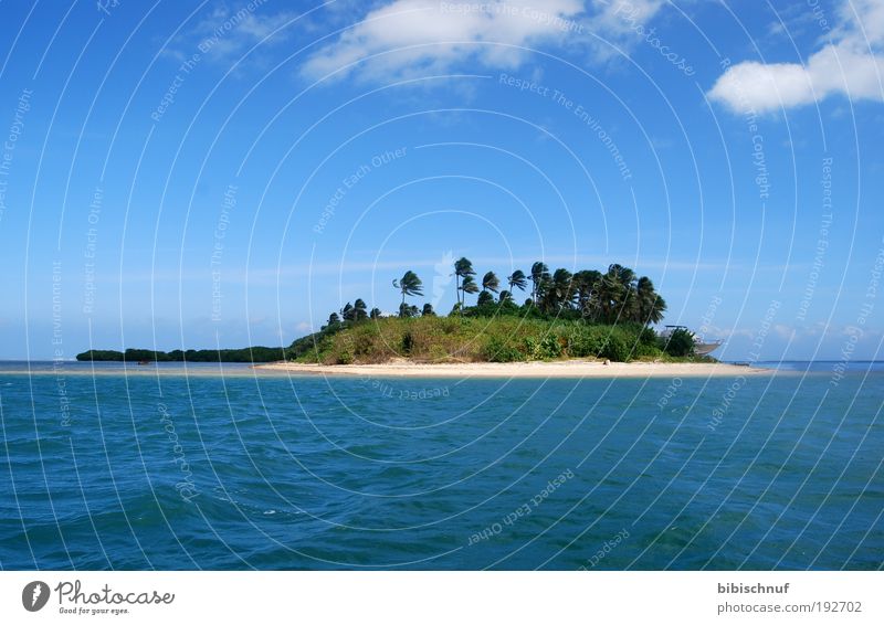 Einsame Insel Ferne Sommer Sommerurlaub Strand Sand Wasser blau Farbfoto Außenaufnahme Tag