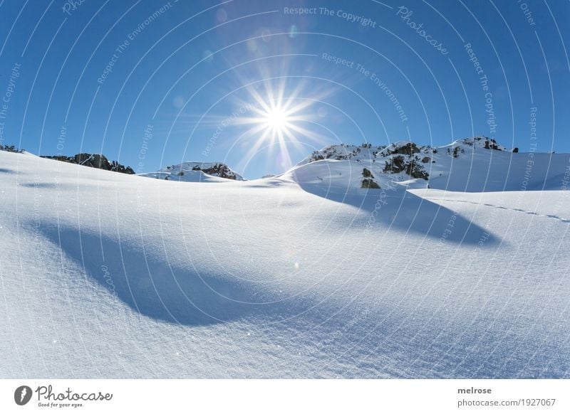 Glitzerwinterlandschaft Tourismus Winter Schnee Winterurlaub Berge u. Gebirge wandern Landschaft Wolkenloser Himmel Schönes Wetter Felsen Klostertal Muttjöchle